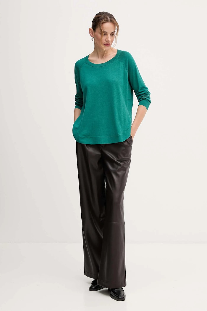 United Colors of Benetton sweter z dodatkiem wełny 1Y6SD10EG turkusowy AW25