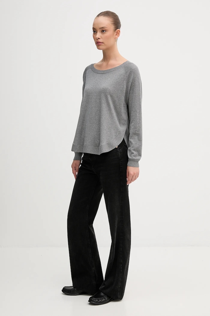 Sveter s prímesou vlny United Colors of Benetton 1Y6SD10EG sivá AW25