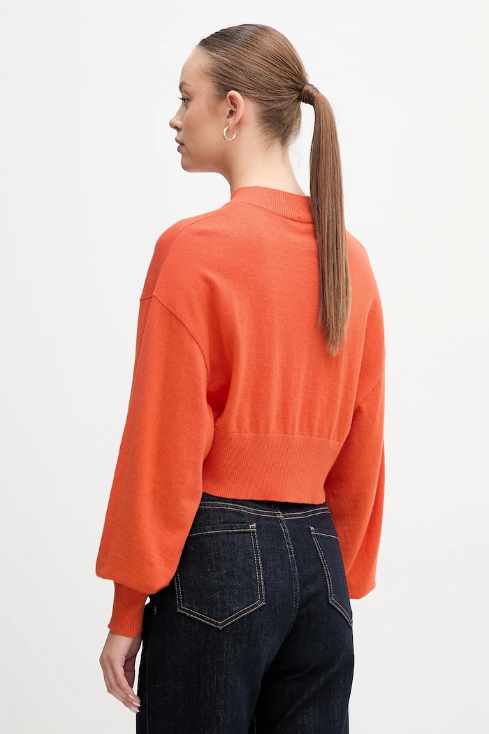 Odzież United Colors of Benetton sweter z dodatkiem wełny 1Y6SD2041 pomarańczowy