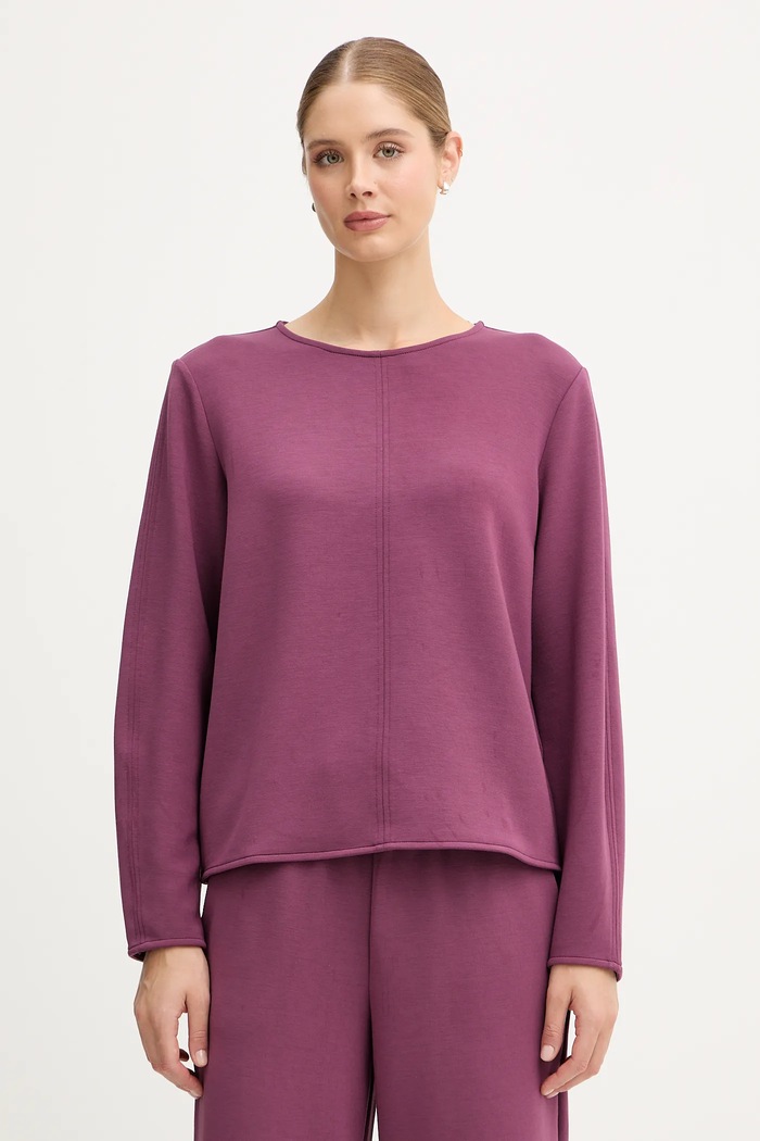 Mikina United Colors of Benetton s elastanom fialová 3QAFD10AU
