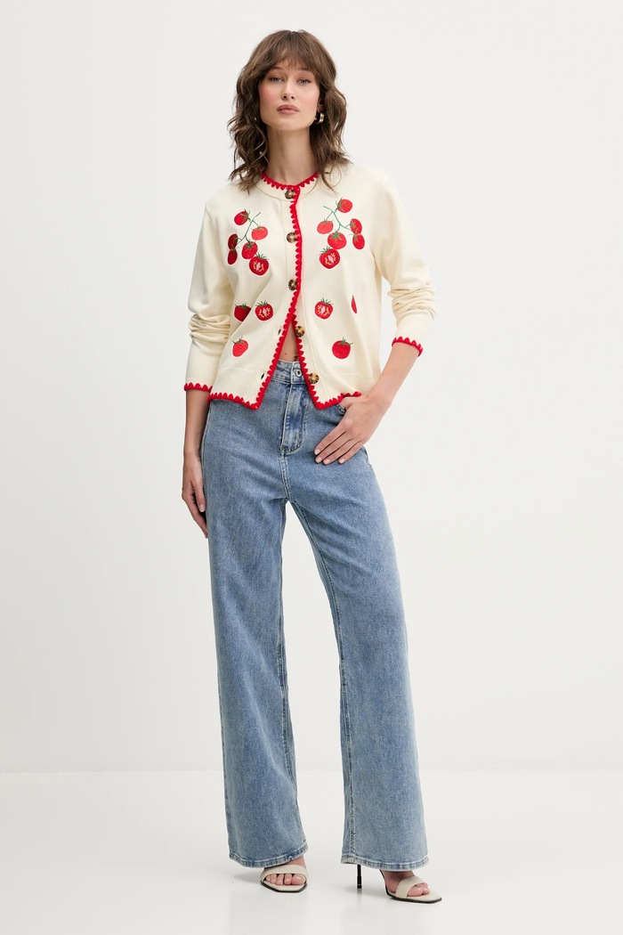 Never Fully Dressed cardigan Tomato NFDKN697 bej AW25