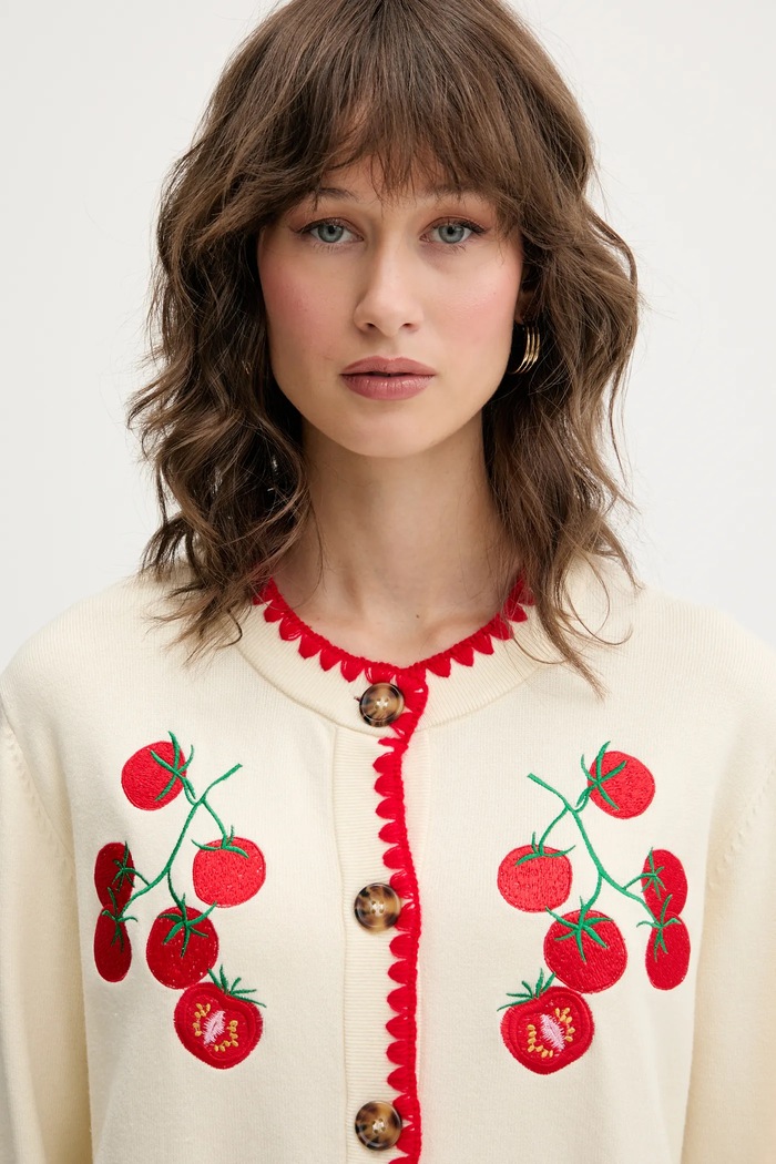 Never Fully Dressed cardigan Tomato bej NFDKN697
