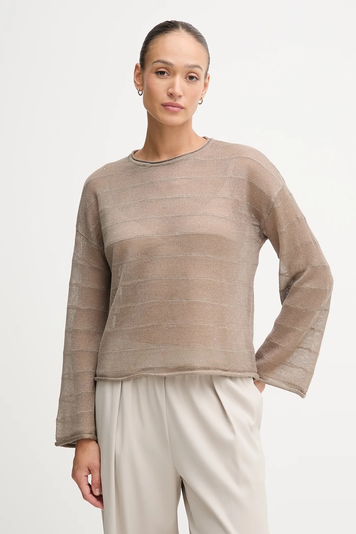 Svetr Hoss Intropia jemný vzor béžová 6382013