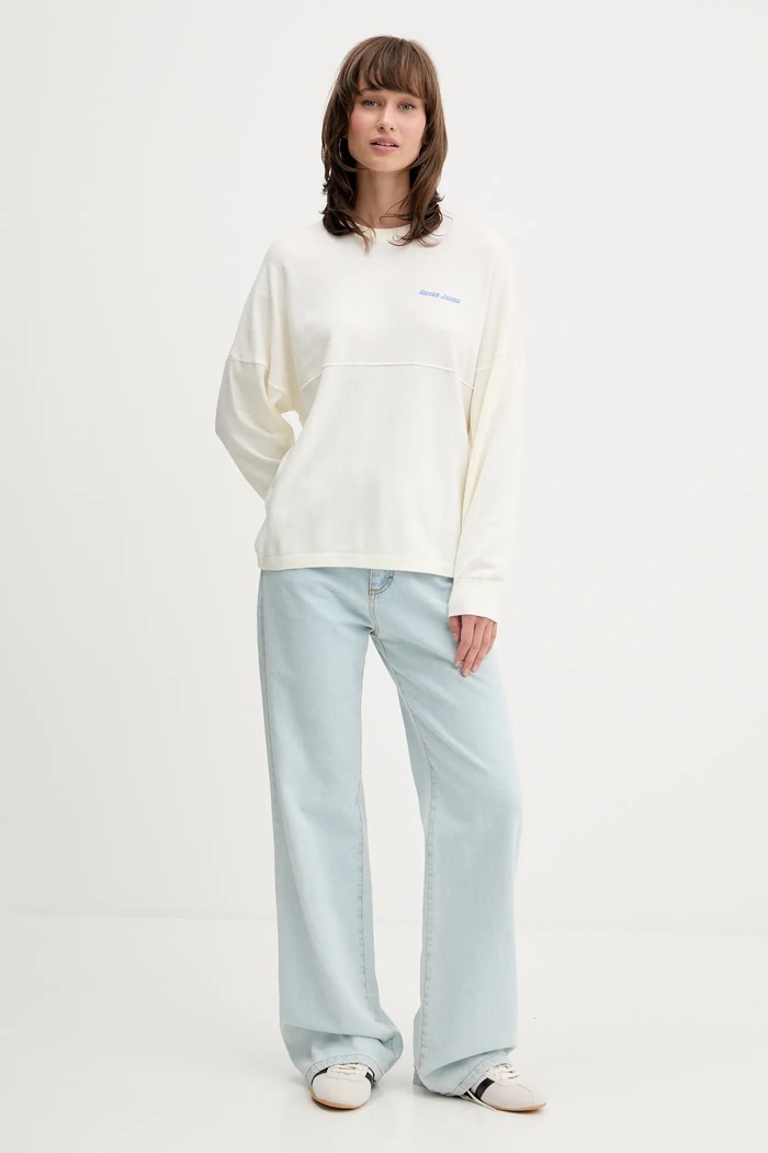 Βαμβακερό πουλόβερ Guess Jeans W5YR34.Z3HM1 μπεζ AW25