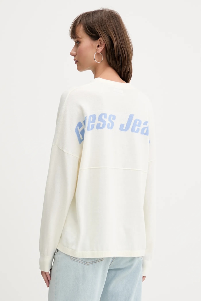 Ρούχα Βαμβακερό πουλόβερ Guess Jeans W5YR34.Z3HM1 μπεζ