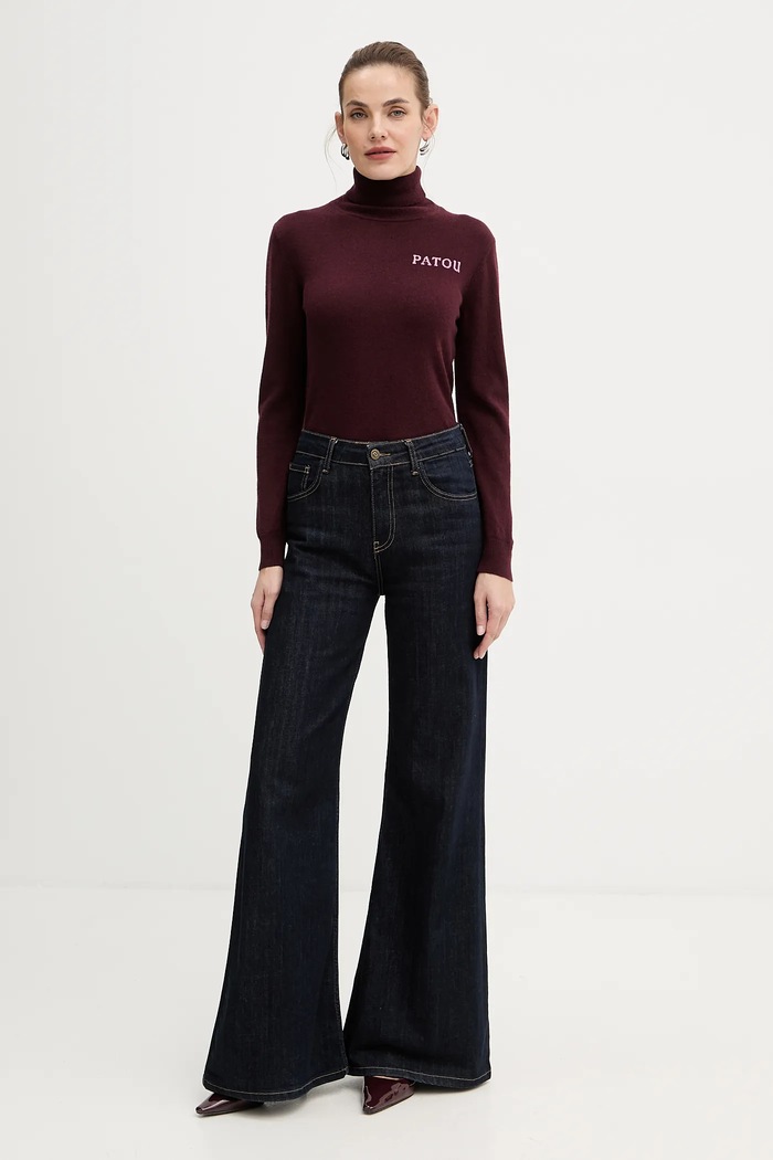 Patou pulover de lână KN3088041 burgundia AW25