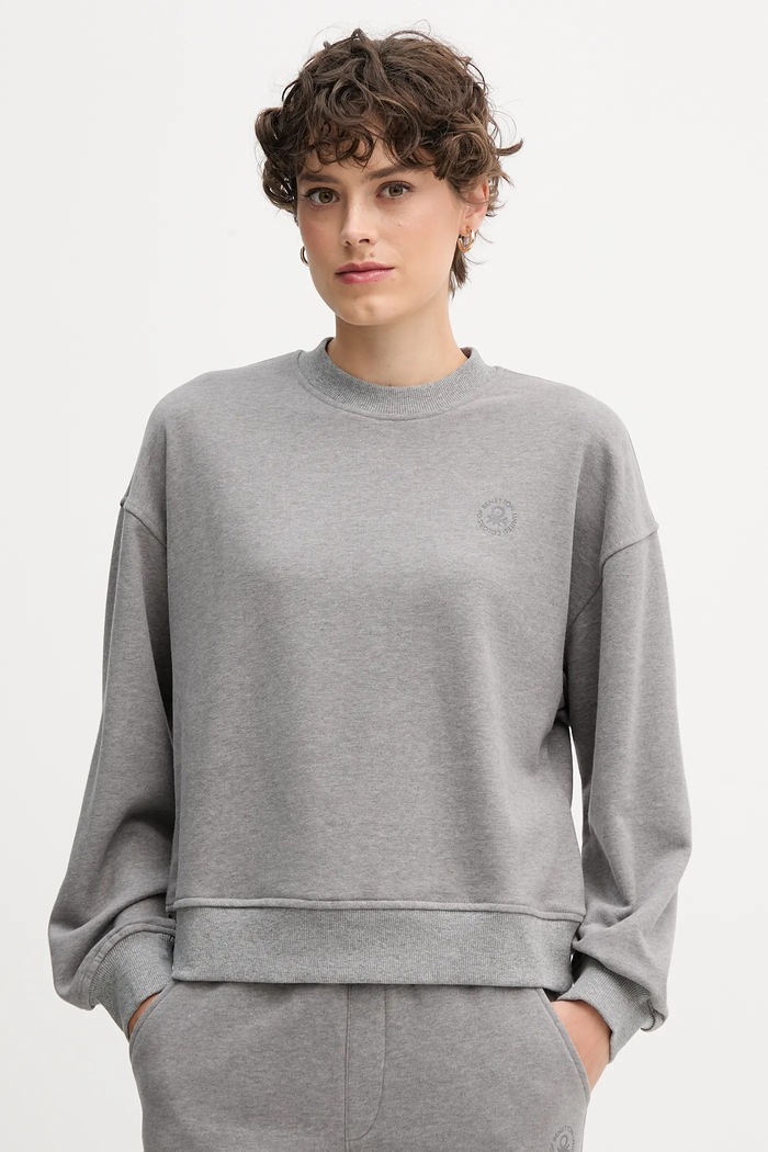 Μπλούζα United Colors of Benetton στάμπα γκρί 3WNW3M07T