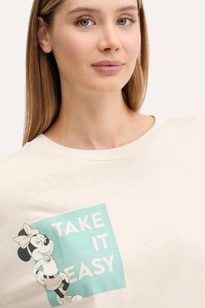 United Colors of Benetton longsleeve piżamowy beżowy 3Y5E3M07S