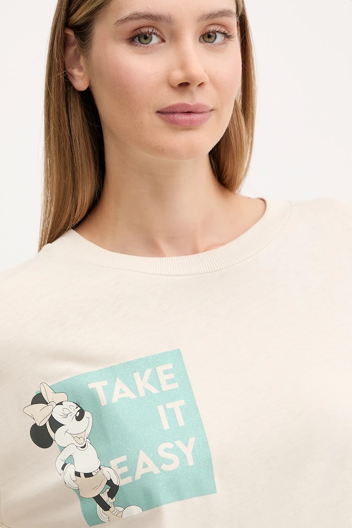 United Colors of Benetton longsleeve piżamowy beżowy 3Y5E3M07S