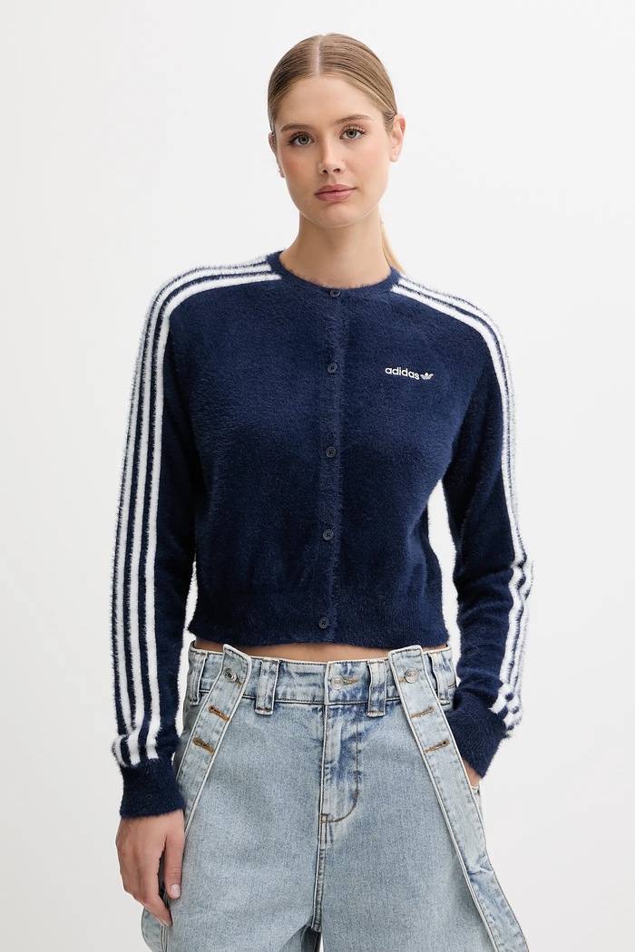 adidas Originals kardigan Fluffy Cardigan pozostałe granatowy JW3644