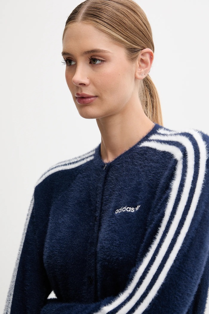 adidas Originals kardigan Fluffy Cardigan granatowy JW3644