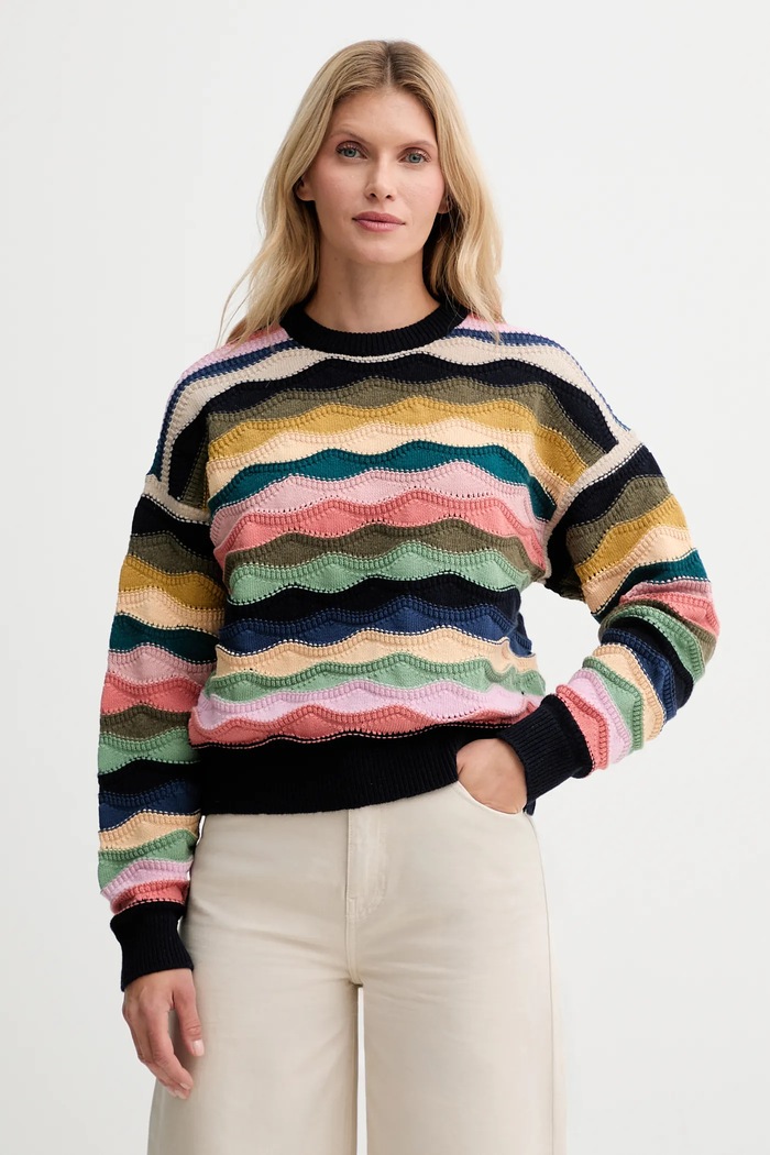 Svetr s příměsí vlny PS Paul Smith kulatý vícebarevná W2R.597N.T31367