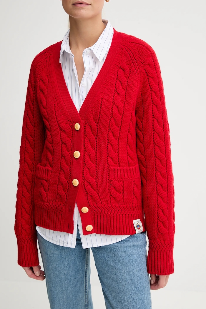 Bally cardigan din lână WKN0AM rosu