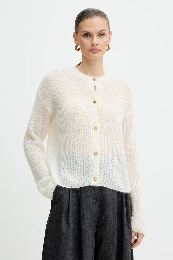 Жилетка с вълна MM by Max Mara MEANDRO средно дебел бежов 2526346028600