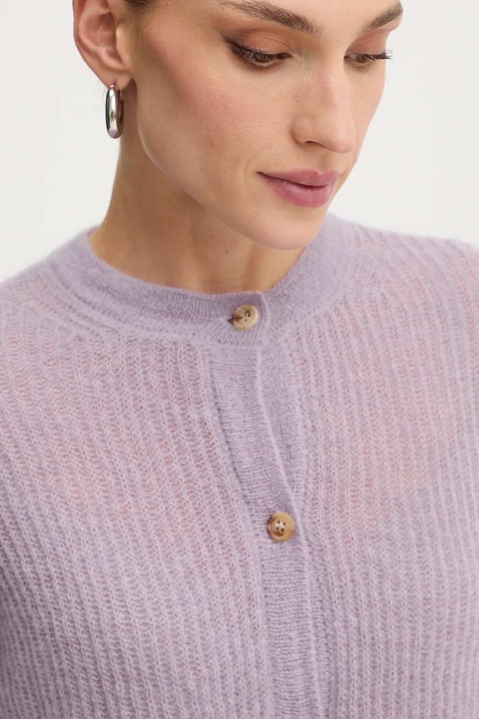 MM by Max Mara kardigan z dodatkiem wełny MEANDRO fioletowy 2526346028600
