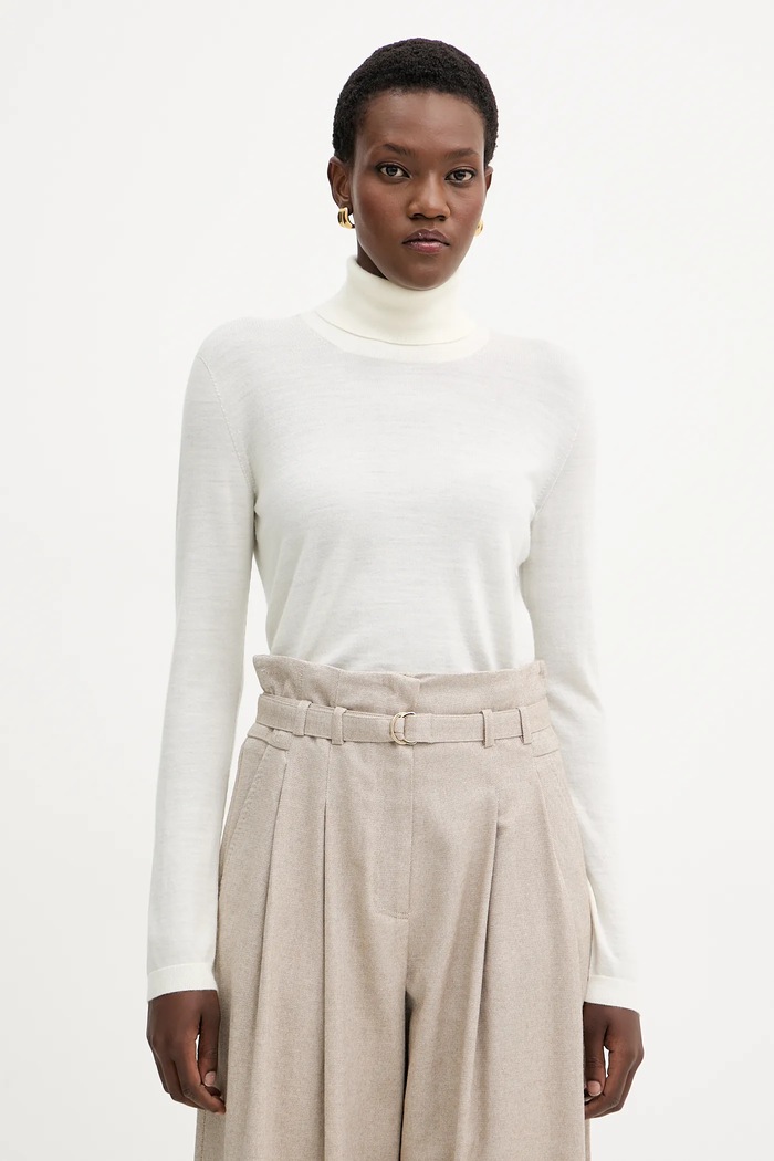 Vlnený sveter MM by Max Mara ADRIA vlna béžová 2526366018600