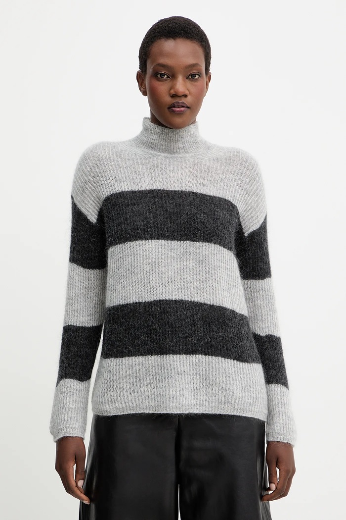 Пуловер с вълна MM by Max Mara TENNA поло сив 2526366188600