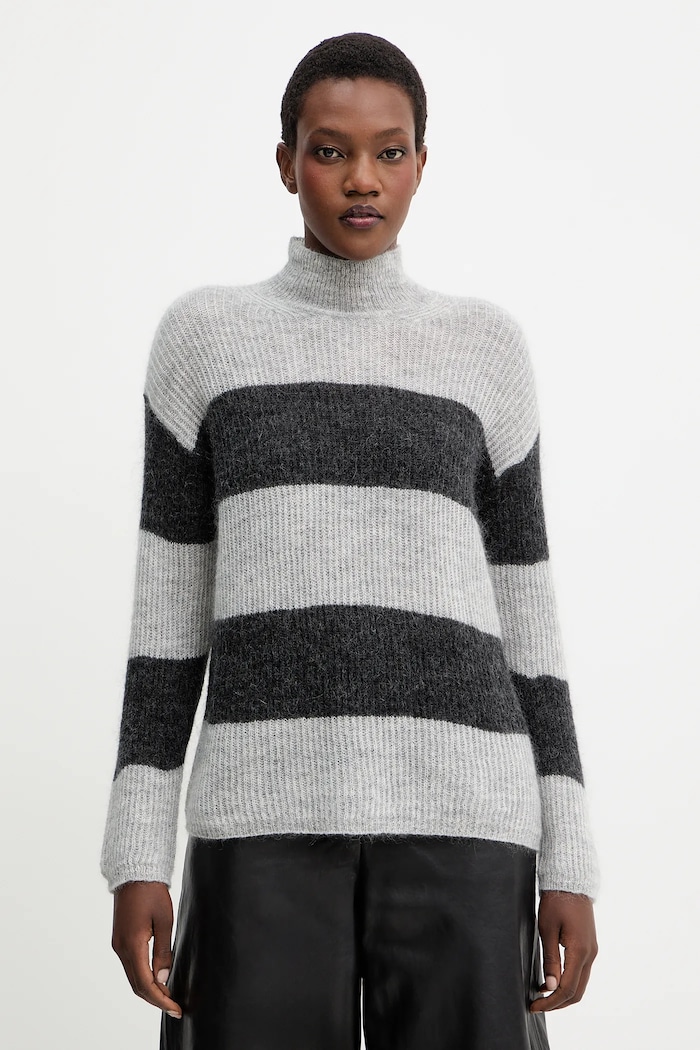 Пуловер с вълна MM by Max Mara TENNA поло сив 2526366188600