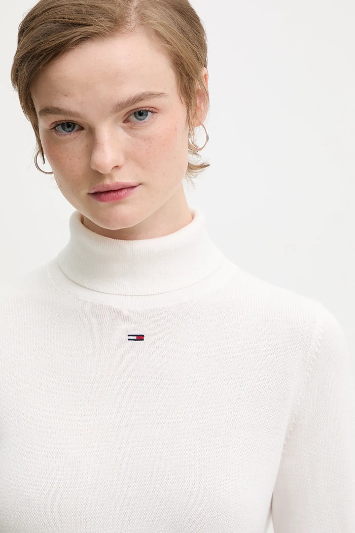 Tommy Jeans pulover de bumbac bej DW0DW21672