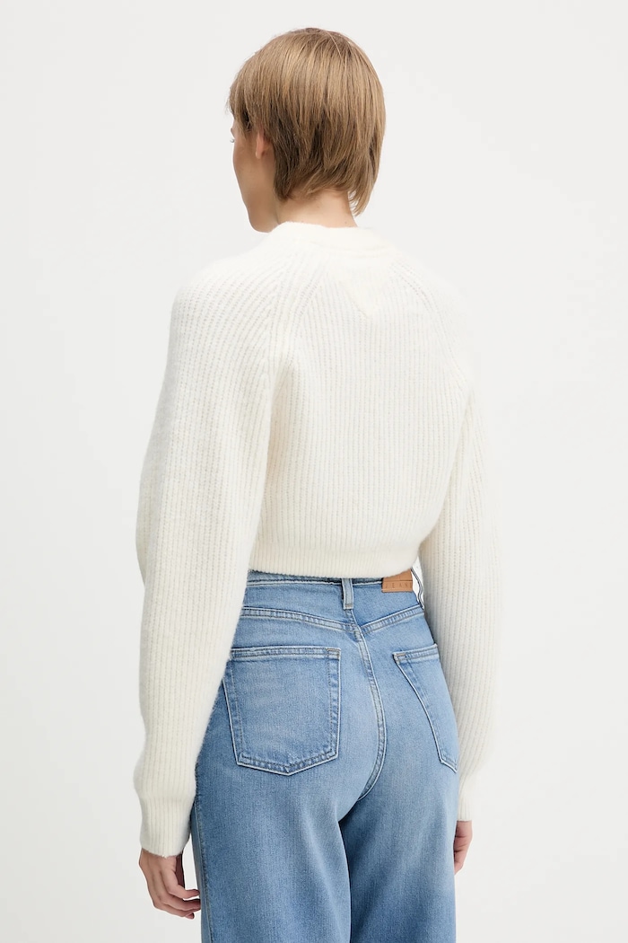 Oblečenie Sveter s prímesou vlny Tommy Jeans DW0DW21677 béžová