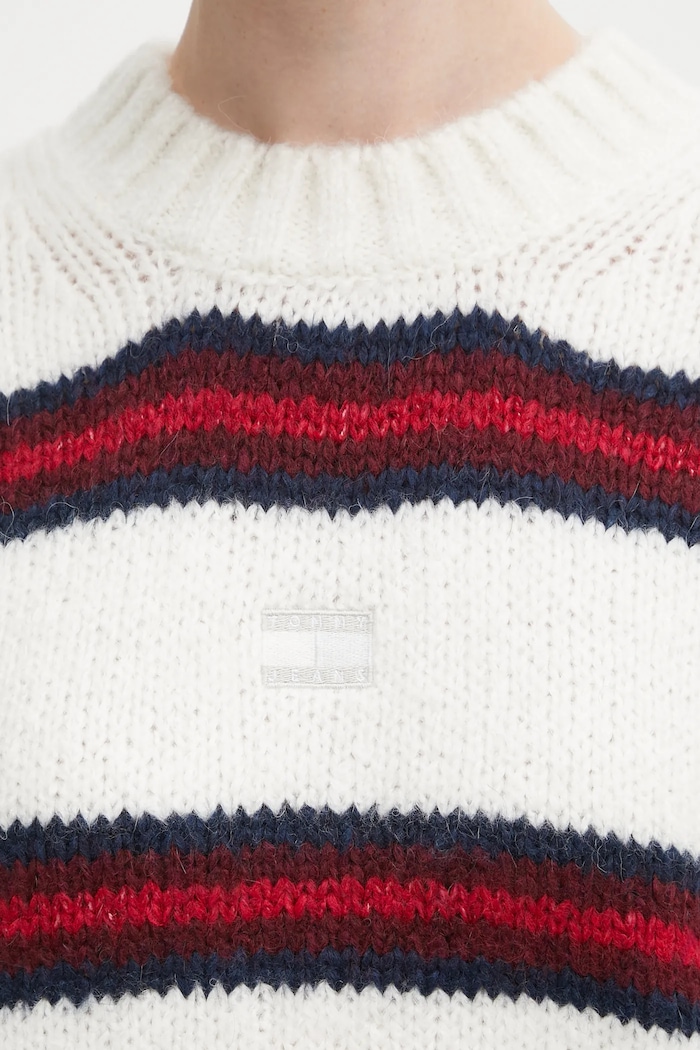 Svetr s příměsí vlny z alpaky Tommy Jeans DW0DW21679 béžová