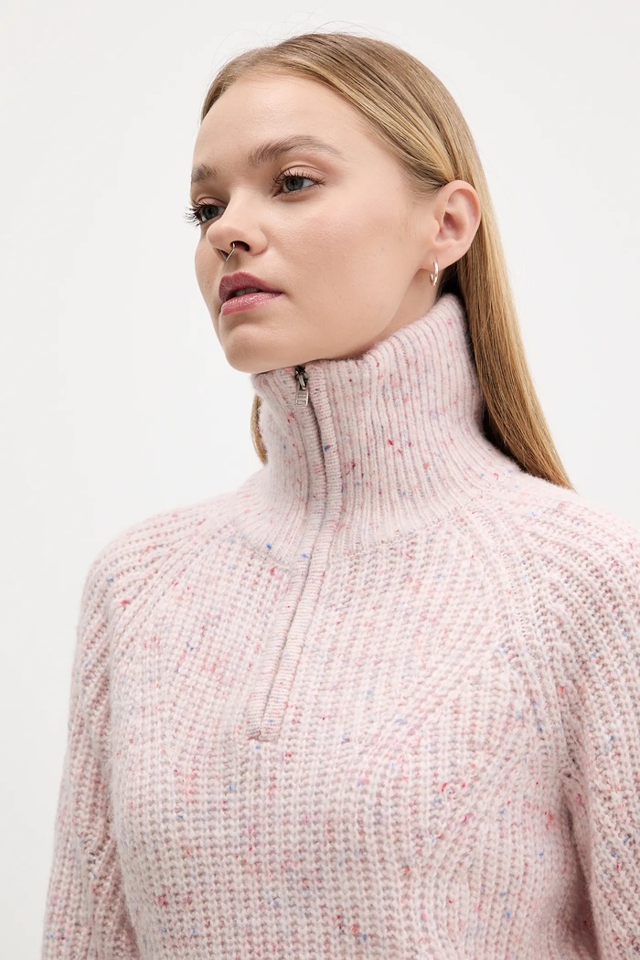 Tommy Jeans sweter z dodatkiem wełny różowy DW0DW21686