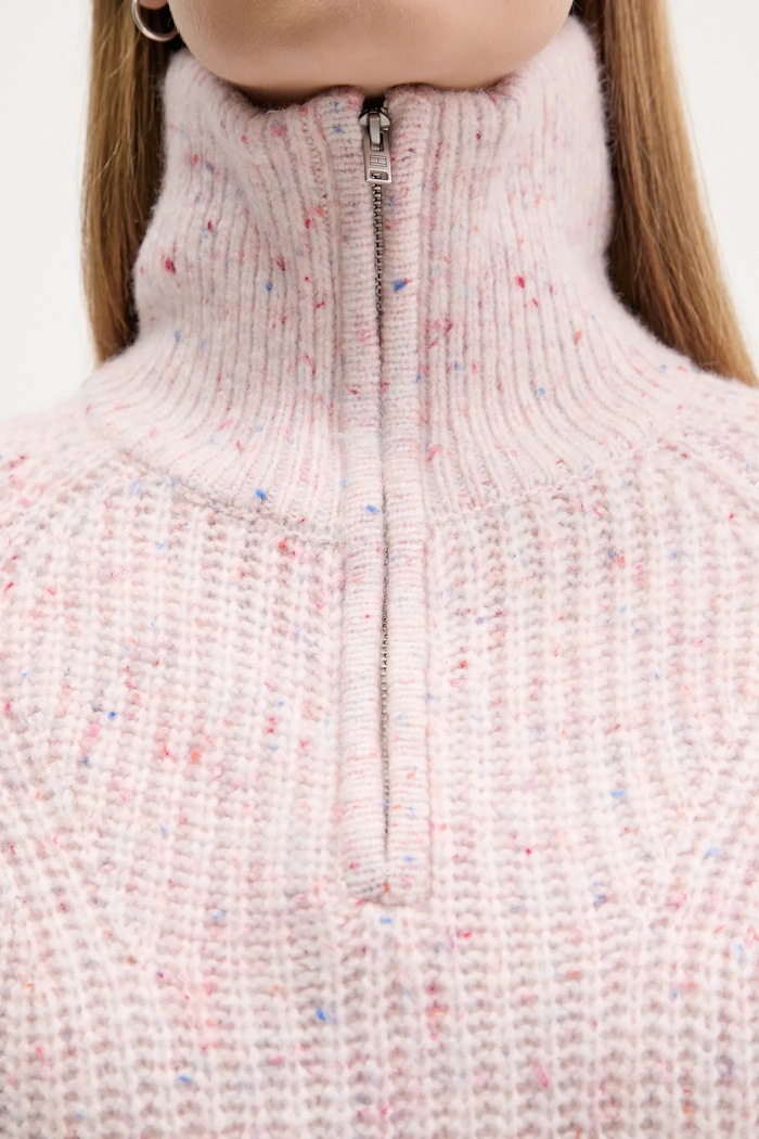 Tommy Jeans sweter z dodatkiem wełny DW0DW21686 różowy