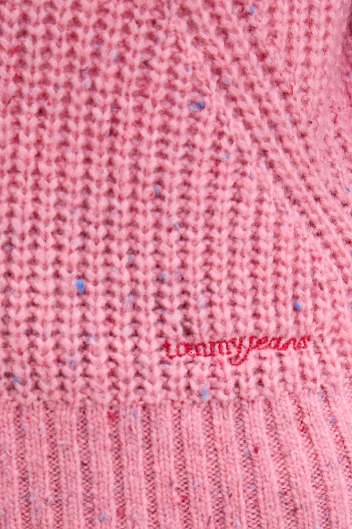 Tommy Jeans sweter z dodatkiem wełny DW0DW21686 różowy