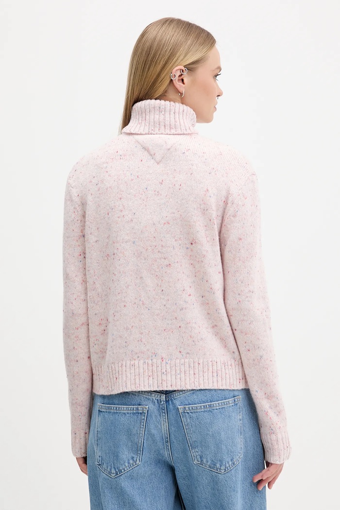 Odzież Tommy Jeans sweter z dodatkiem wełny DW0DW21687 różowy