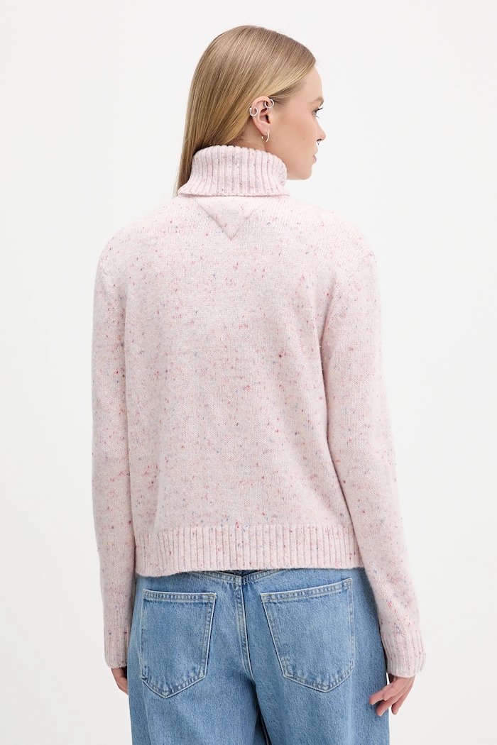 Odzież Tommy Jeans sweter z dodatkiem wełny DW0DW21687 różowy