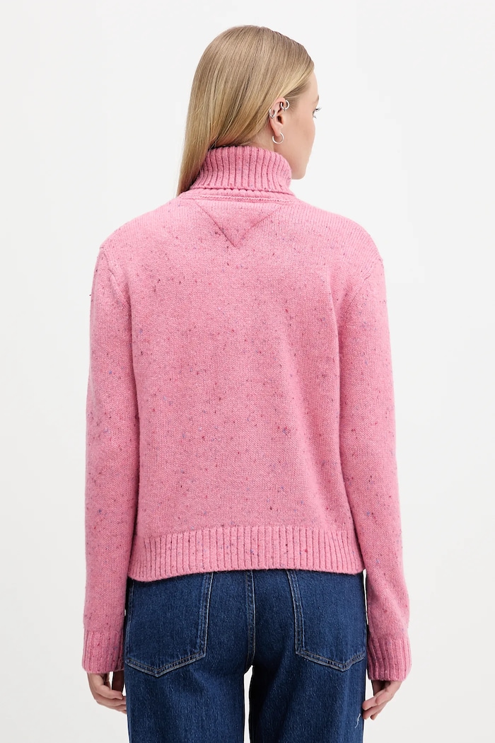 Sveter s prímesou vlny Tommy Jeans DW0DW21687 ružová AW25