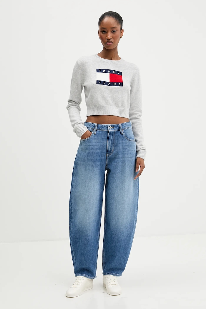 Sveter Tommy Jeans DW0DW21690 sivá AW25