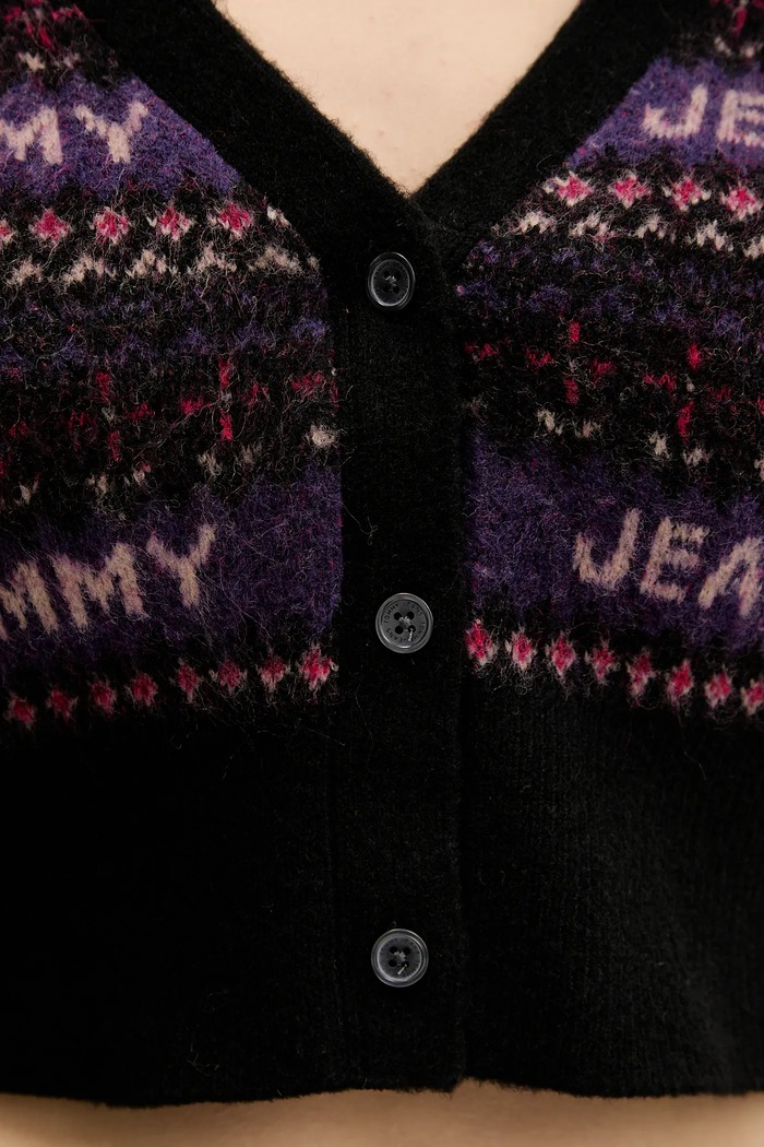 Ζακέτα από μίγμα μαλλιού Tommy Jeans DW0DW21691 μαύρο
