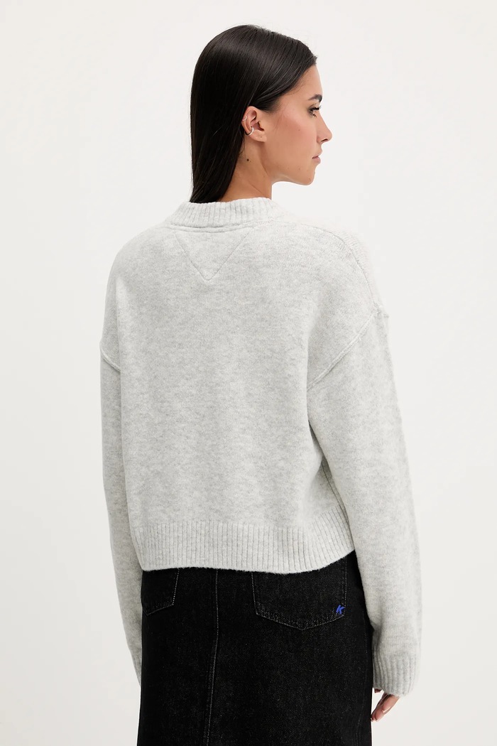 Odzież Tommy Jeans sweter z domieszką wełny DW0DW21711 szary