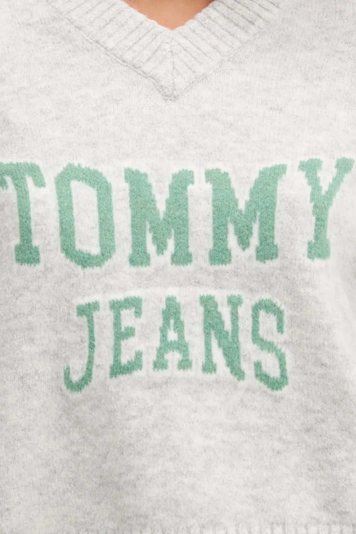 Tommy Jeans sweter z domieszką wełny szary DW0DW21711