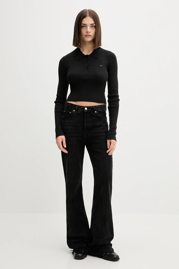 Tommy Jeans pulover DW0DW21829 negru AW25