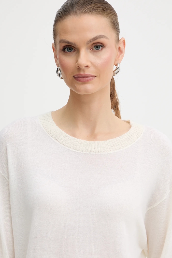 Armani Exchange pulover de lână bej XW000772.AF16602