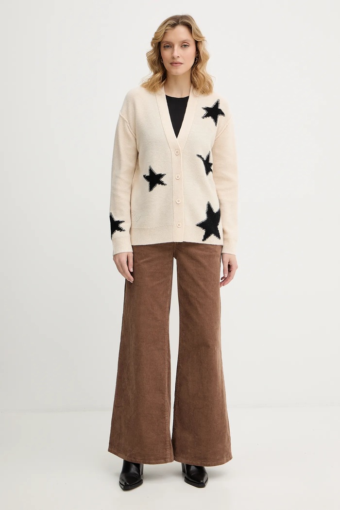 Kašmírový kardigan ZADIG&VOLTAIRE KWCA01626 béžová AW25
