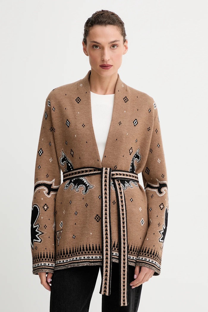 Μάλλινη ζακέτα ZADIG&VOLTAIRE μαλλί καφέ KWCA01638