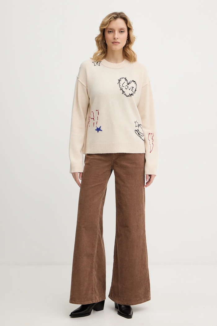 Πουλόβερ κασμίρ ZADIG&VOLTAIRE KWSW02810 μπεζ AW25