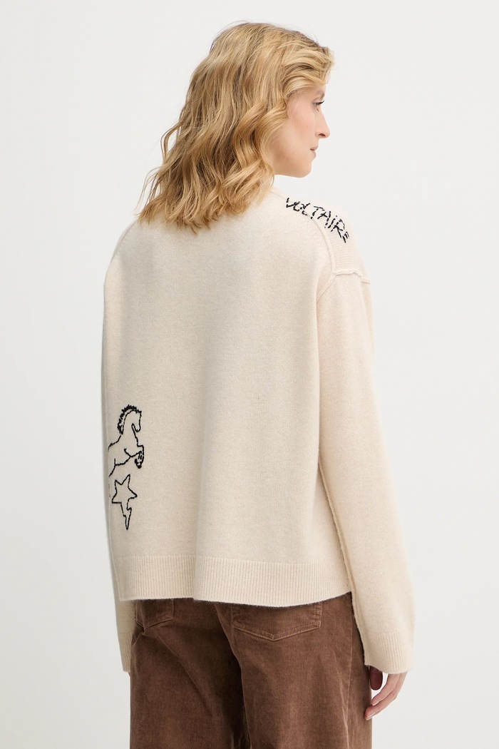 Ρούχα Πουλόβερ κασμίρ ZADIG&VOLTAIRE KWSW02810 μπεζ