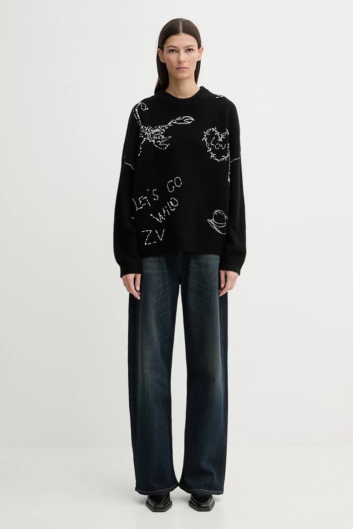 Vlněný svetr ZADIG&VOLTAIRE KWSW02902 černá AW25