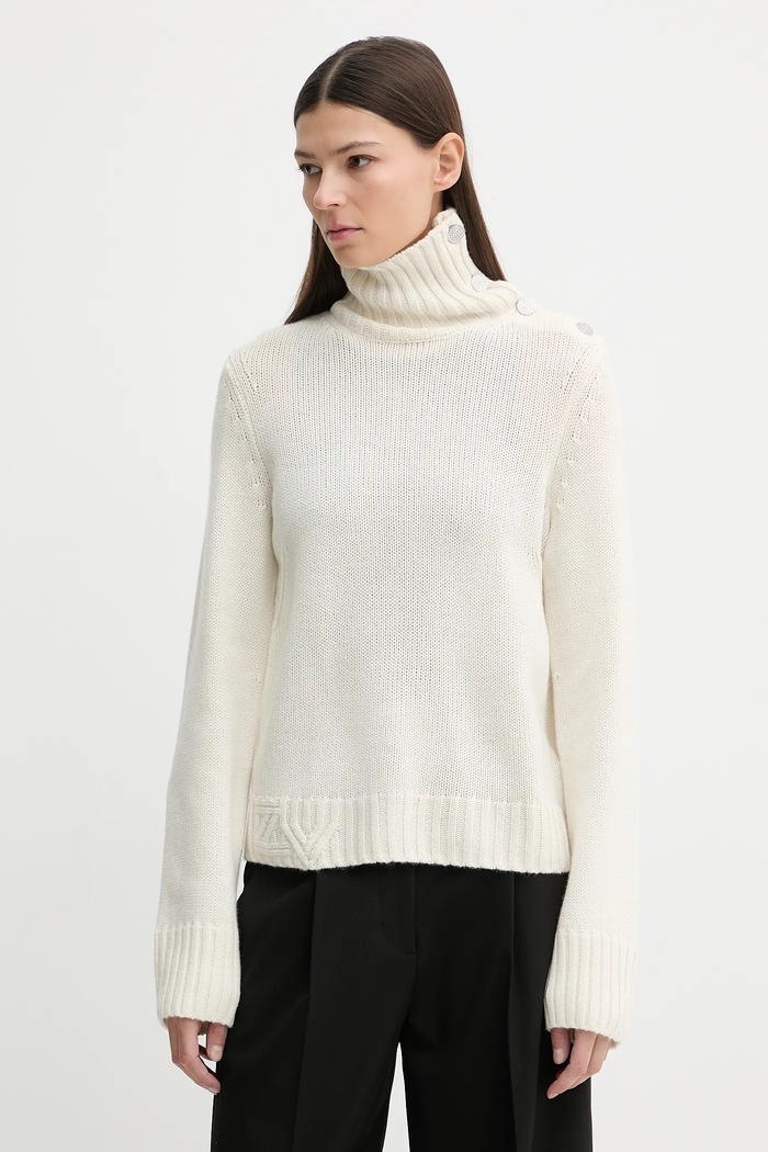 Kašmírový svetr ZADIG&VOLTAIRE rolák béžová KWSW02923