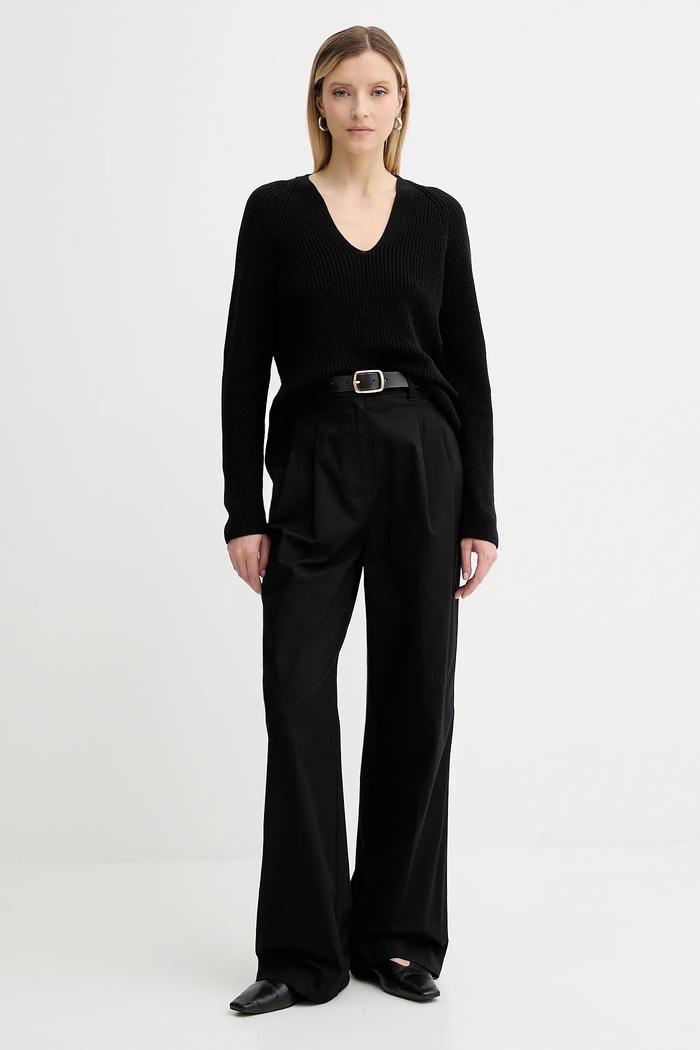 Marc O'Polo sweter bawełniany 506605960097 czarny AW25