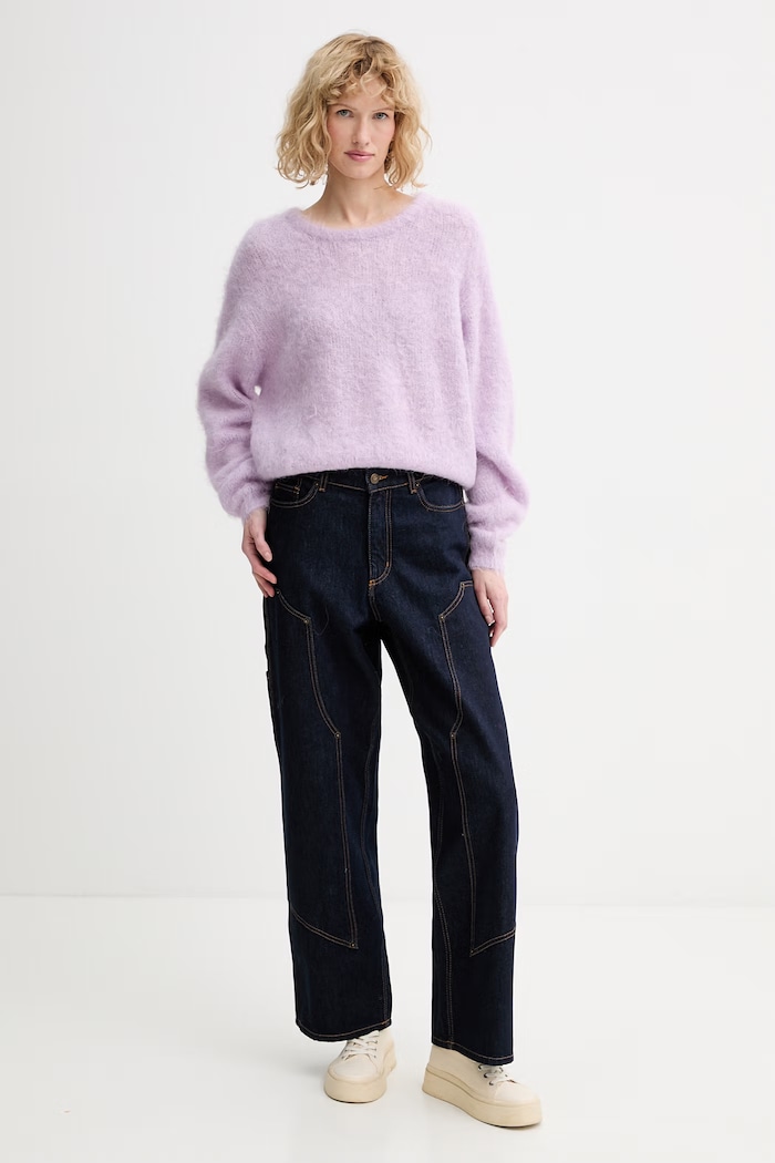 American Vintage sweter wełniany NIB18A fioletowy SS26