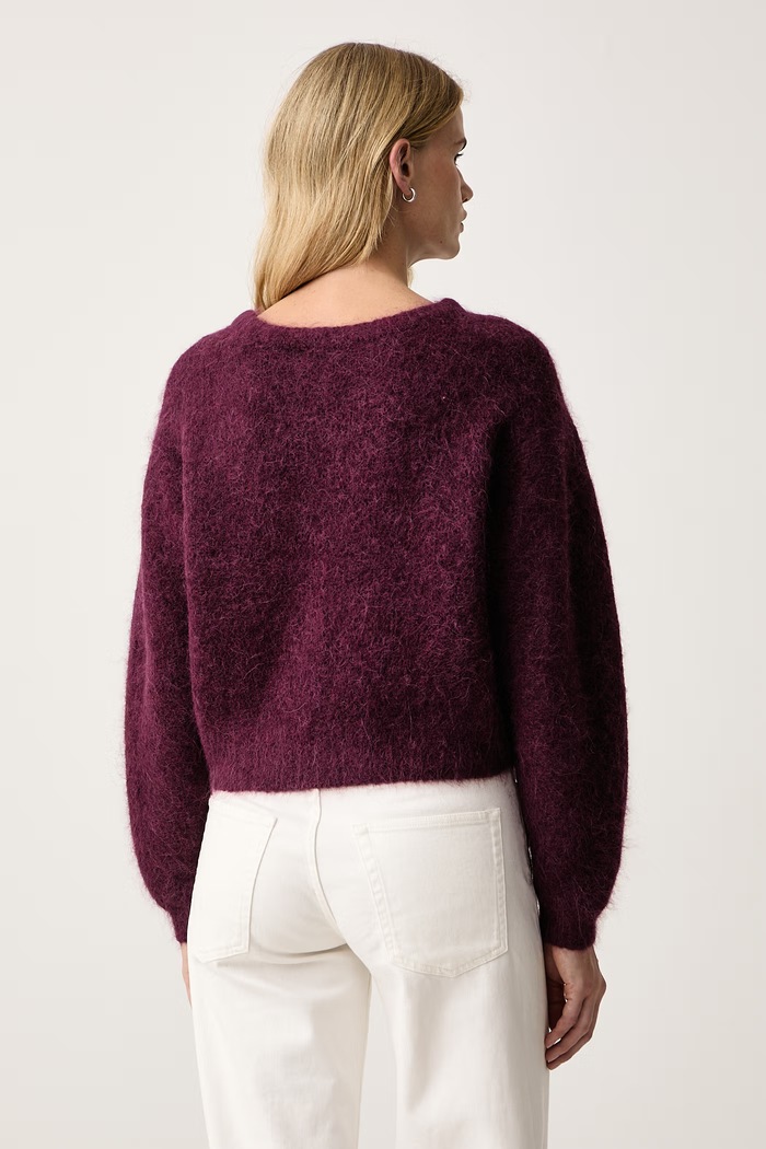 Odzież American Vintage Sweter damski z wełną NIB18A bordowy