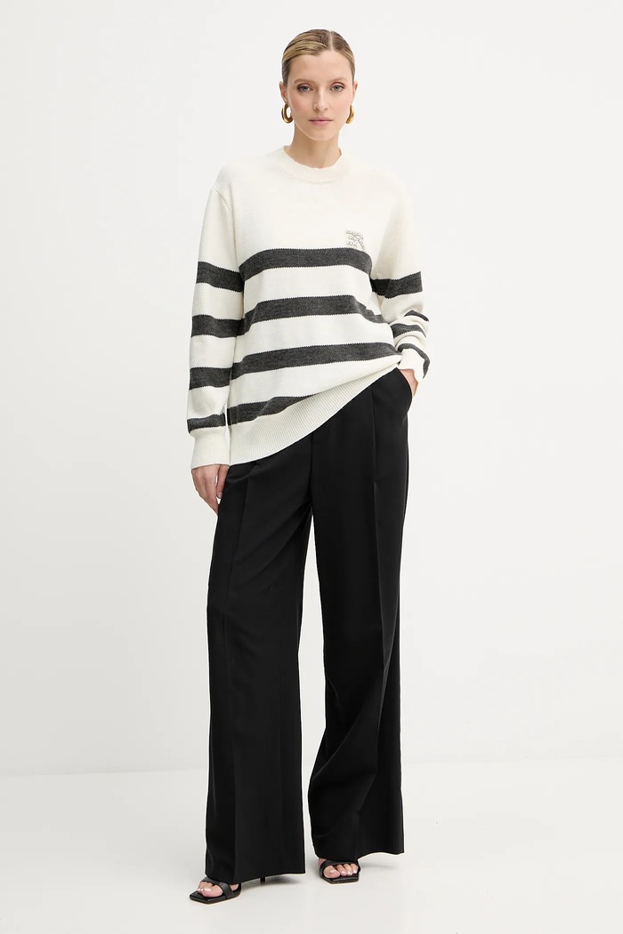ERMANNO Firenze sweter wełniany 57TM066EA5AP beżowy AW25