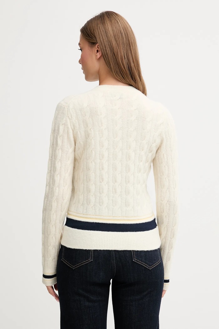 Îmbrăcăminte Lacoste pulover din amestec de lână AF4159 bej