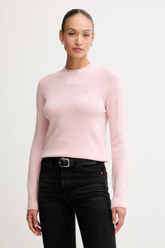 Lacoste pulover de lână subtiri roz AF4160