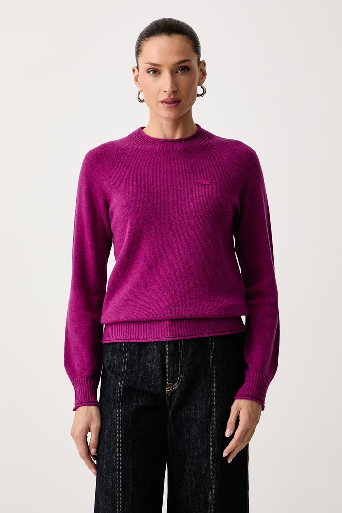 Lacoste Sweter damski wełniany różowy AF4160